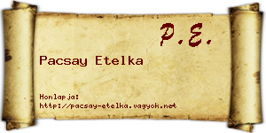 Pacsay Etelka névjegykártya